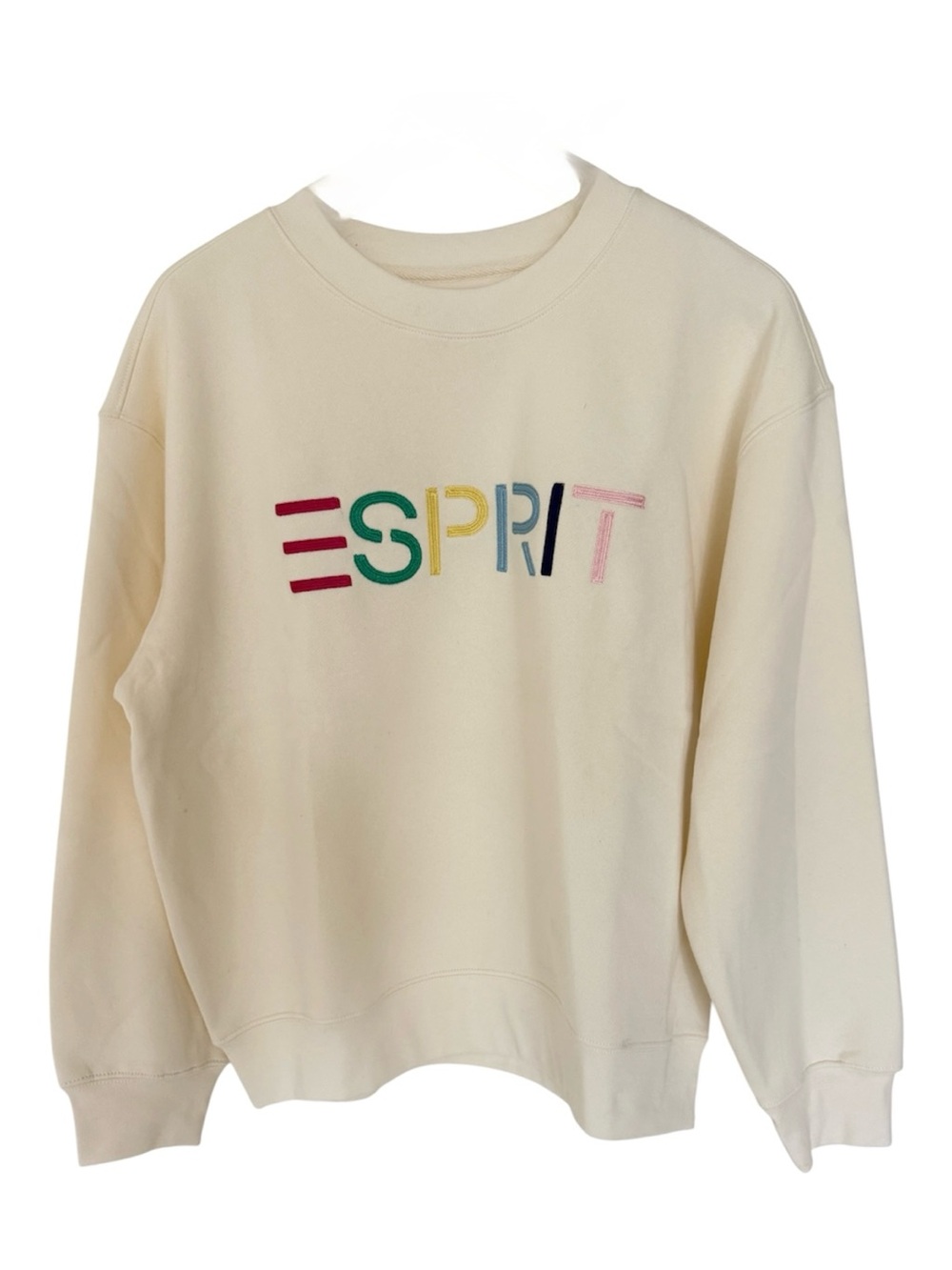 ESPRIT Viral Costco Embroidered Logo Sweatshirt Cream Retro 90s Small